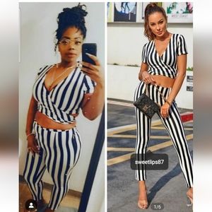 2 piece black and white Beetlejuice set